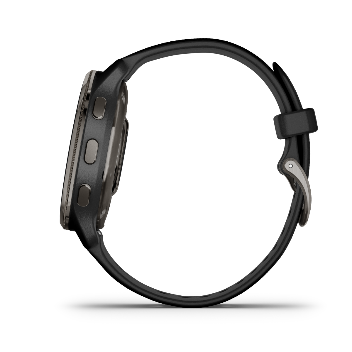 Garmin Venu 2 Plus - Lunette en acier inoxydable ardoise avec boîtier noir et bracelet en silicone (010-02496-01)