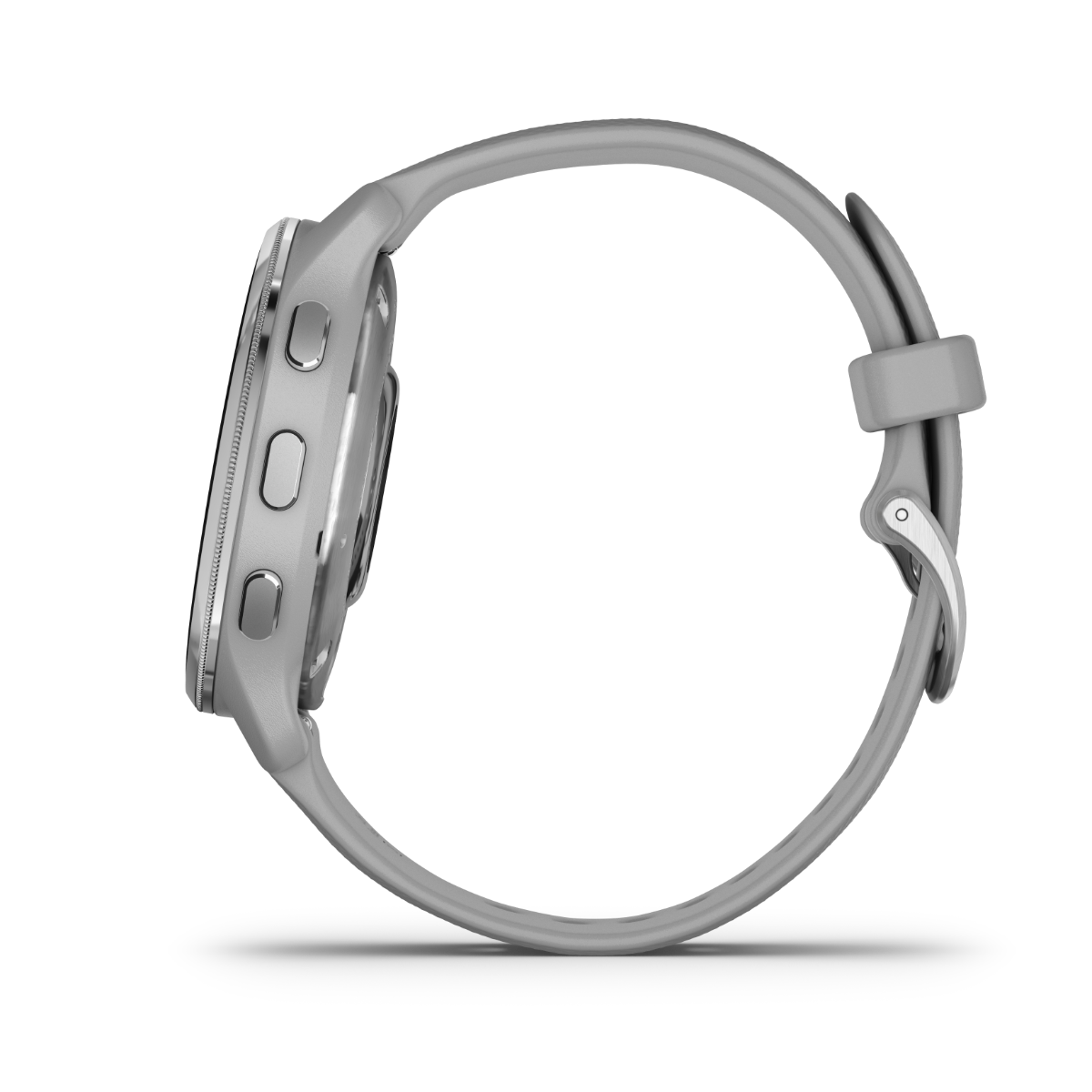 Garmin Venu 2 Plus - Lunette en acier inoxydable argenté avec boîtier gris poudré et bracelet en silicone (010-02496-00)