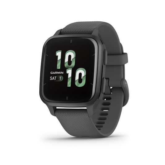 Garmin Venu Sq 2 - Lunette en aluminium ardoise avec boîtier gris ombré et bracelet en silicone (010-02701-00)