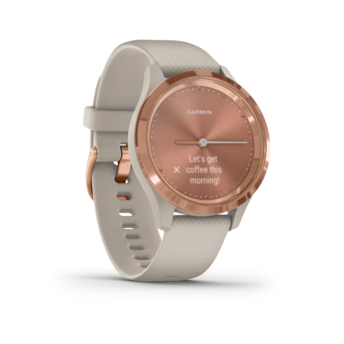 Garmin Vívomove 3S, or rose avec bracelet sable clair, montre connectée GPS (reconditionnée certifiée Garmin)