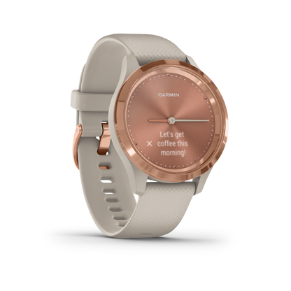 Garmin Vívomove 3S, or rose avec bracelet sable clair, montre connectée GPS (reconditionnée certifiée Garmin)