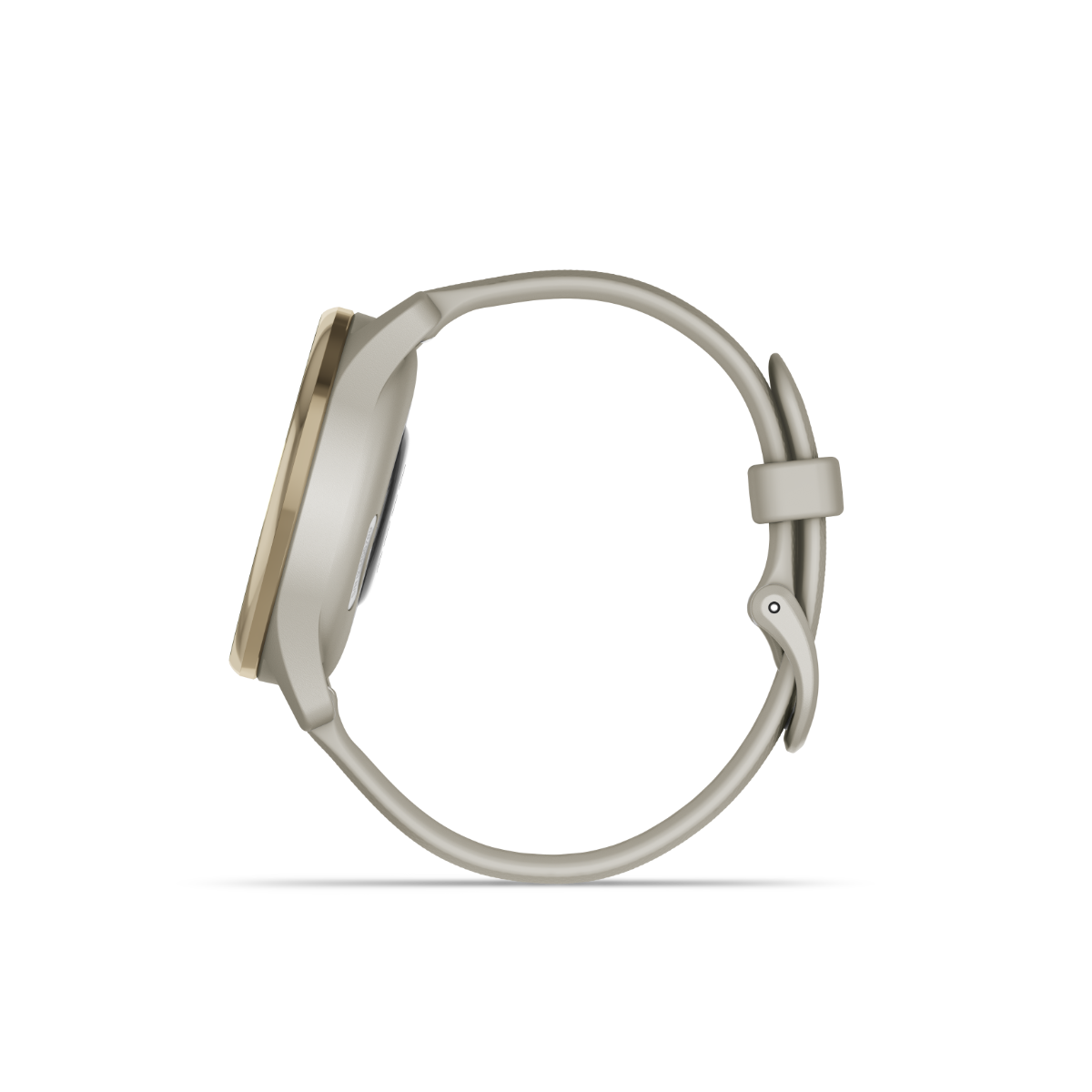 Garmin vivomove Trend Crème Lunette en acier inoxydable doré avec boîtier gris français et bracelet en silicone (010-02665-02)