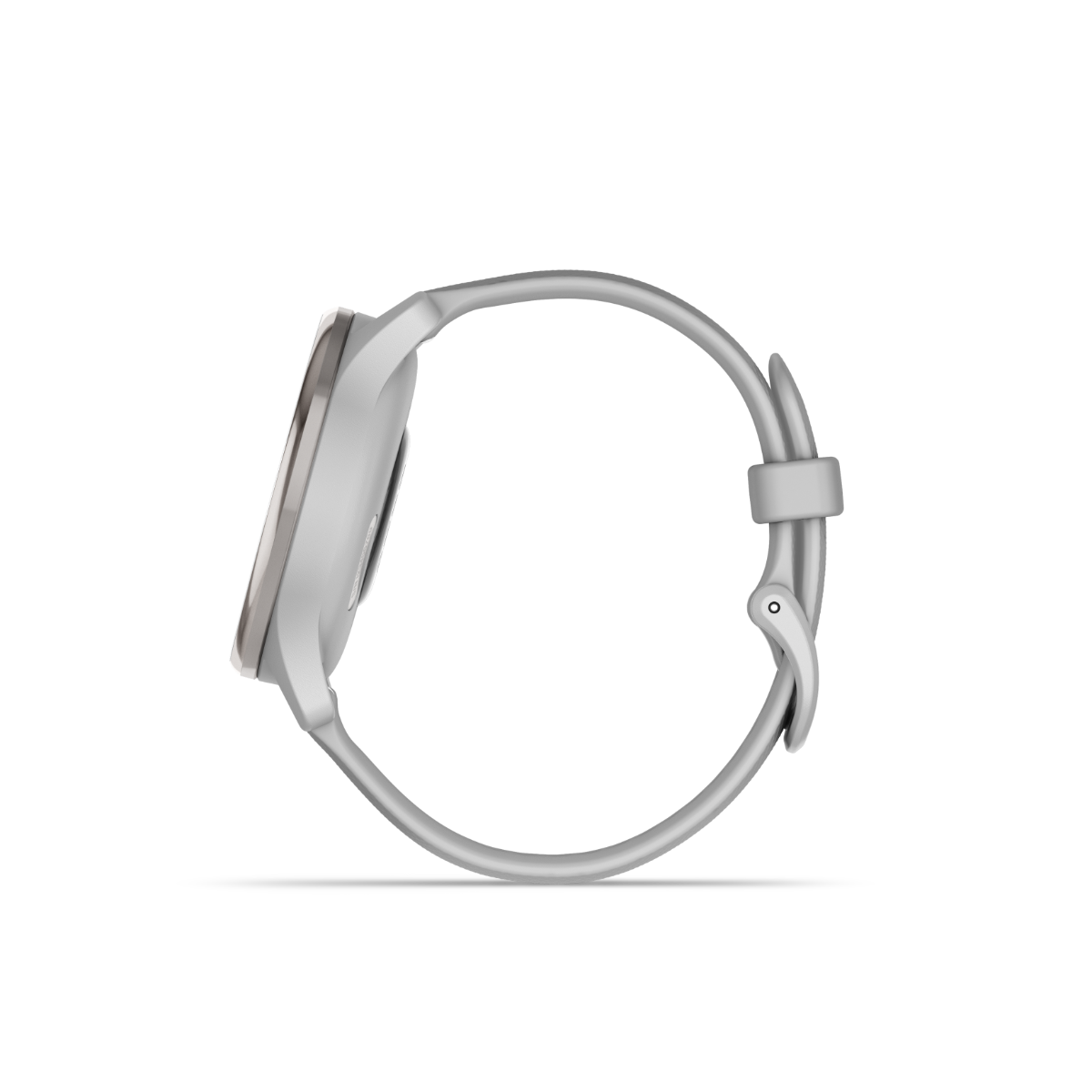 Garmin vivomove Trend Lunette en acier inoxydable argenté avec boîtier gris brume et bracelet en silicone (010-02665-03)